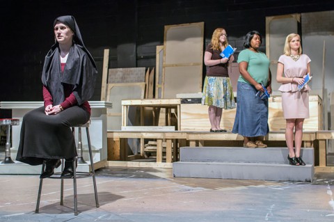 Austin Peay State University students rehearse a scene from “Nunsense.”