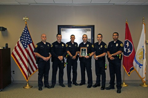 Officers in order from left to right: Matt Falencik, Robert Ervin III (Vice-President & PT Wall), Christopher Buccellato, Zachary Forgang (Outstanding Officer), Jt. Knoblock (PT Wall), and Cory Coleman.