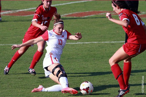 Austin Peay's Shelby Olszewski gets late goal to lift Lady Govs to semifinals. (Brittney Sparn/APSU Sports Information)