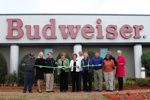 Clarksville-Montgomery County Green Certification ribbon cutting for Budweiser of Clarksville.