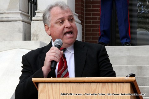 Clarksville City Councilman Wallace Redd giving his remarks