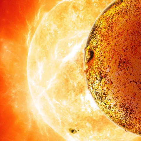 An artist's conception of Kepler-78b orbiting its parent star once every 8.5 hours. (David A. Aguilar (CfA)) An artist's conception of Kepler-78b orbiting its parent star once every 8.5 hours. (David A. Aguilar (CfA))