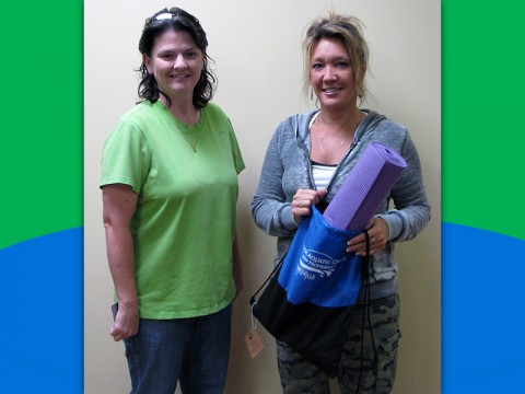 Prize Pack Winner Lynne Carter (right).