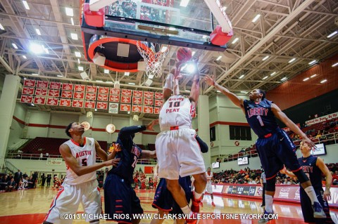 Austin Peay Men's Basketball downs Liberty 77-71 Saturday Night. (Michael Rios-Clarksville Sports Network)