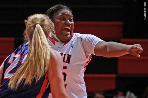 Freshman Tearra Banks scored a career-high 19 points in the Lady Govs win at SIUE, Monday. (Brittney Sparn/APSU Sports Information)