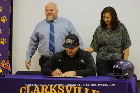 Clarksville High School football player Bruno Regan signs with Vanderbilt University.