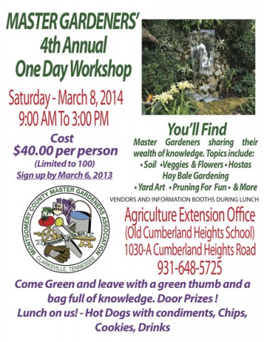 Master Gardeners 4th Annual One Day Workshop