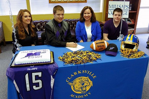 Clarksville Academy's Jacob Rugen signs with Millsaps College. (photo courtesy Clarksville Academy)