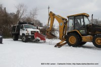 The snow plow is freed