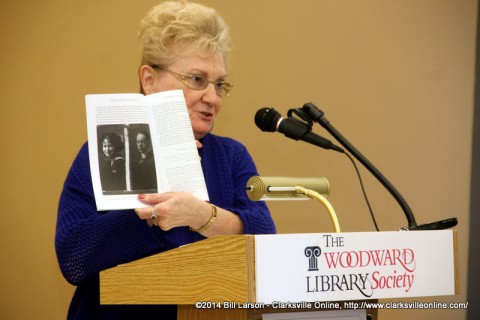 Author Sue Culverhouse speaking at the Woodward Library Society's WInter Program Author Sue Culverhouse speaking at the Woodward Library Society's WInter Program
