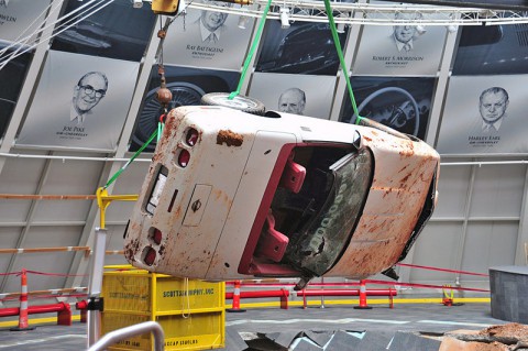 Millionth Corvette saved from sinkhole. (National Corvette Museum)