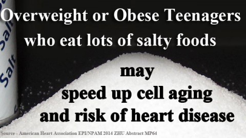Combo of overweight, high sodium intake speeds cell aging in teens