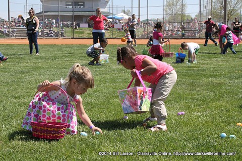 Children gather eggs at the City of Clarksville 2014 Spring Eggstravaganza