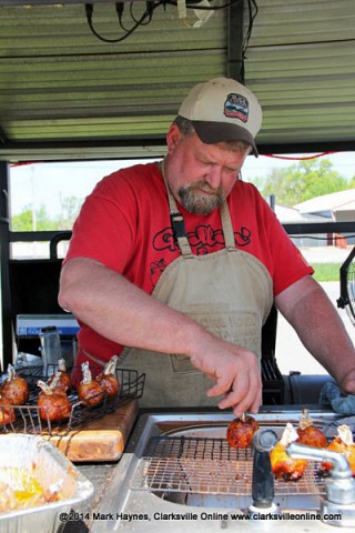 Preparing the chicken entry.