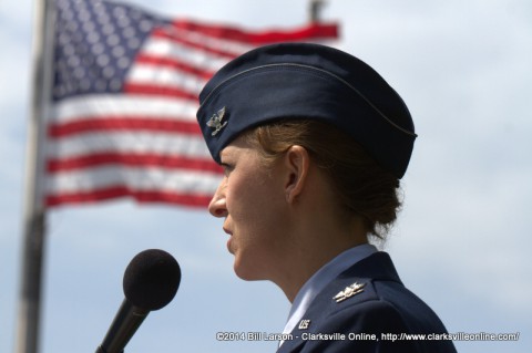 Col. Karen M. Darnell gives the Memorial Day address at the 2014 Montgomery County Memorial Day Ceremony