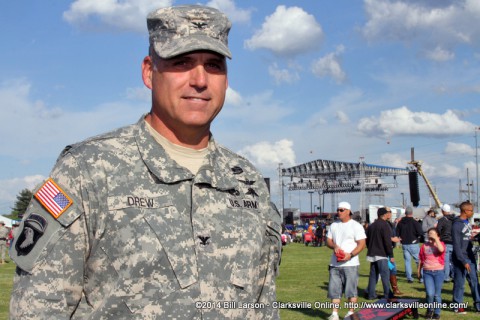 Col. Thomas Drew, the commander of the 101st Combat Aviation Brigade at the 2014 Week of the Eagles Concert on Friday