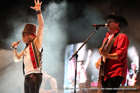 Big Kenny and John Rich performing during the 2014 Week of the Eagles Concert on Friday