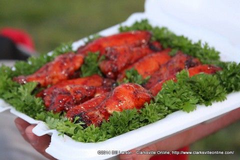 One of the entries in the wing cooking contest. One of the entries in the wing cooking contest.