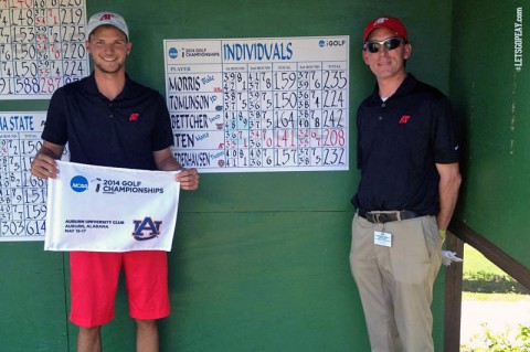 Austin Peay's Marco Iten wins NCAA Auburn Regional. Iten pictured with APSU Golf coach Kirk Kayden (APSU Sports Information)