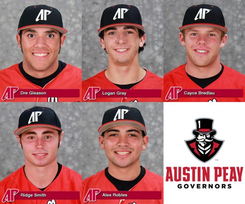 APSU's Dre Gleason, Logan Gray, Cayce Bredlau, Ridge Smith, and Alex Robles named to Louisville Slugger Freshman All-American Team.