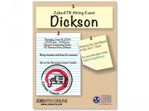 Jobs4TN Job Fair in Dickson Tennessee this Thursday.