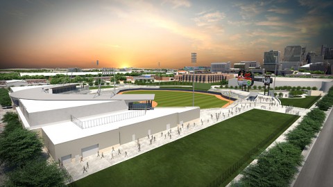 1st Base side view of First Tennessee Park