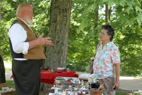 Mark Britton talks to Rebecca Hines about his civil war medicine display Mark Britton talks to Rebecca Hines about his civil war medicine display