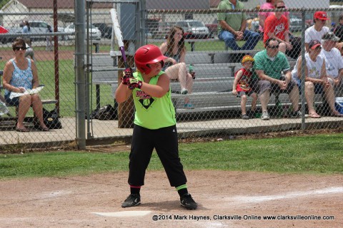 Zoey Harris connects for two home runs to power Diamand Divas past Lil Diamonds Saturday at Montgomery Central Little League's Peewee Field.