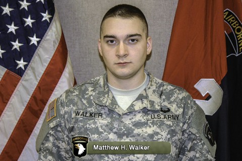 Pfc. Matthew H. Walker died in Afghanistan from wounds suffered from enemy fire.