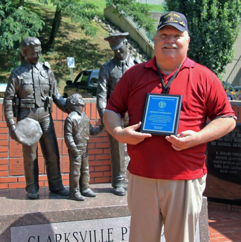 Herbert Burkhardt with his Plaque for Outstanding and Dedicated Service.