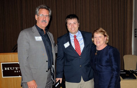 (L to R) Seab Tuck, immediate past LMT Board Chair; Daniel Binkley, Architect, Rufus Johnson & Associates; and Susan Taylor, immediate past executive director.