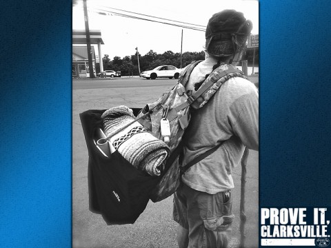 Vicki snapped this photo right before she left me at the bus stop cause she thought it was funny that my pack was so wide. (Vicki York)