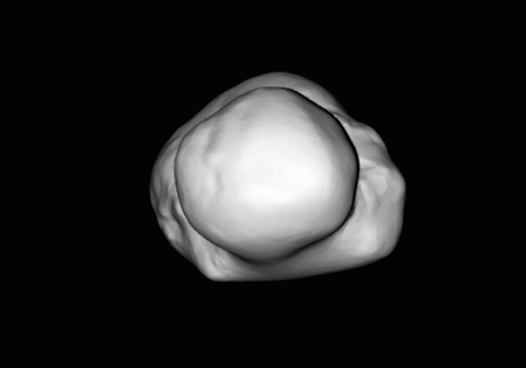 Images of comet 67P/Churyumov-Gerasimenko taken on July 14, 2014, by the OSIRIS imaging system aboard the European Space Agency's Rosetta spacecraft have allowed scientists to create this three-dimensional shape model of the nucleus. (ESA/Rosetta/MPS for OSIRIS Team/MPS/UPD/LAM/IAA/SSO/INTA/UPM) Images of comet 67P/Churyumov-Gerasimenko taken on July 14, 2014, by the OSIRIS imaging system aboard the European Space Agency's Rosetta spacecraft have allowed scientists to create this three-dimensional shape model of the nucleus. (ESA/Rosetta/MPS for OSIRIS Team/MPS/UPD/LAM/IAA/SSO/INTA/UPM)