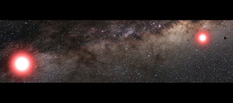 This artist's rendering shows a newly discovered planet (far right) orbiting one star (right) of a binary star system. The discovery, made by a collaboration of international research teams and led by researchers at The Ohio State University, expands astronomers' notions of where to look for planets in our galaxy. The research was funded in part by NASA. (Cheongho Han, Chungbuk National University, Republic of Korea) This artist's rendering shows a newly discovered planet (far right) orbiting one star (right) of a binary star system. The discovery, made by a collaboration of international research teams and led by researchers at The Ohio State University, expands astronomers' notions of where to look for planets in our galaxy. The research was funded in part by NASA. (Cheongho Han, Chungbuk National University, Republic of Korea)