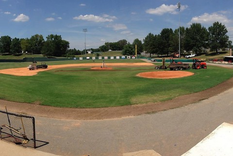 Austin Peay's Raymond C. Hand Park playing field is being improved. (APSU Sports Information)