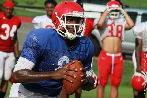 Austin Peay Junior Trey Taylor nailed down the starting quarterback spot in Friday's scrimmage. (APSU Sports Information)