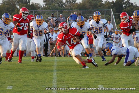 Montgomery Central Indians beats Clarksville Academy 14-13 Thursday night.