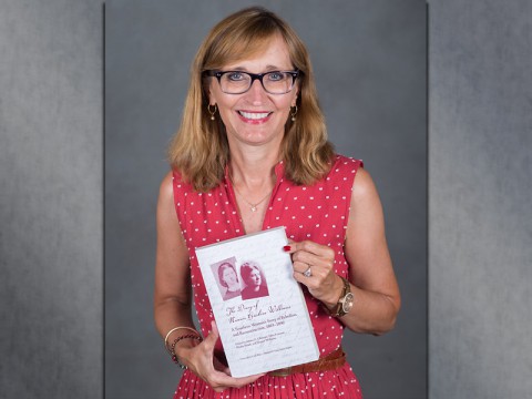 Dr. Minoa Uffelman holds a copy of the new book “The Diary of Nannie Haskins Williams: A Southern Woman’s Story of Rebellion and Reconstruction, 1863-1890.” (Taylor Slifko, APSU)