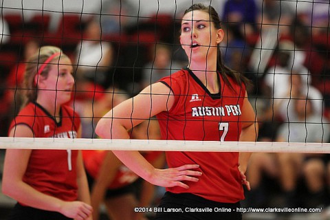 Austin Peay Junior Setter Aubrey Marsellis.