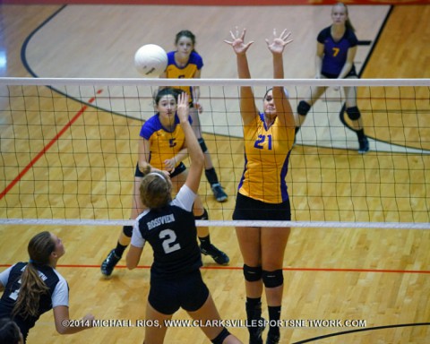 Clarksville High Girls Volleyball get 3-1 win over Rossview High.