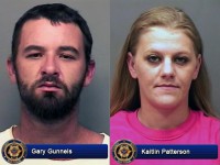 Gary Brian Gunnels and Kaitlin Patterson are wanted by Clarksville Police for theft of a Husqvarna riding mower.