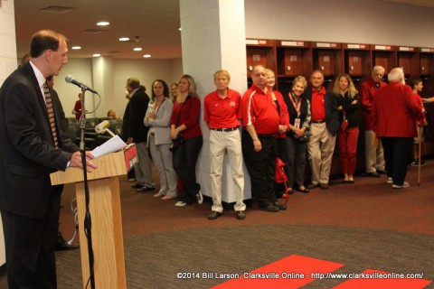 The dedication of the new locker rooms