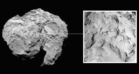 Image depicts the primary landing site on comet 67P/Churyumov-Gerasimenko chosen for the European Space Agency's Rosetta mission. (ESA/Rosetta/MPS for OSIRIS Team MPS/UPD/LAM/IAA/SSO/INTA/UPM/DASP/IDA) Image depicts the primary landing site on comet 67P/Churyumov-Gerasimenko chosen for the European Space Agency's Rosetta mission. (ESA/Rosetta/MPS for OSIRIS Team MPS/UPD/LAM/IAA/SSO/INTA/UPM/DASP/IDA)
