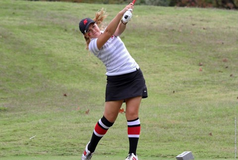 Austin Peay Senior Meghan Mueller tied for the Lady Govs low score Sunday in first round of the Chris Banister. (APSU Sports Information)