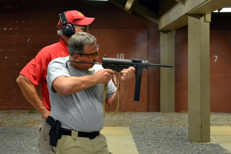 Heise spends some time on the gun range for the TBI State Academy.