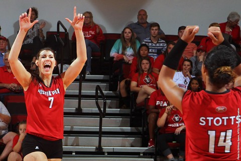 Austin Peay Women's Volleyball gets win at Tennessee State Friday night. (APSU Sports Information)