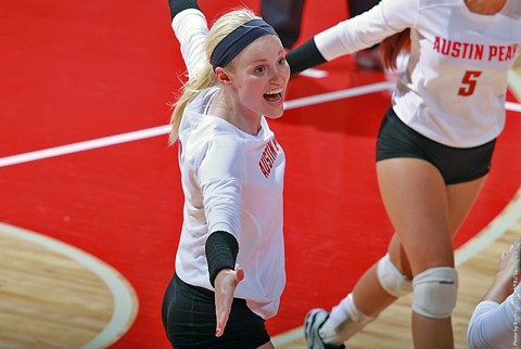 Austin Peay sophomore outside hitter Sammie Ebright is averaging 2.88 kills per set and has posted a .310 attack percentage in last six matches. (APSU Sports Information)