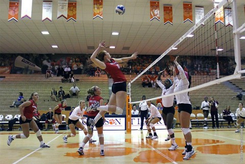 Austin Peay senior Hillary Plybon had 14 kills against SIUE Saturday. (APSU Sports Information)