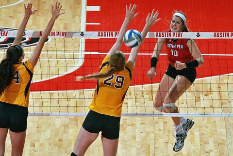 Junior Samantha Strother had 15 kills in Austin Peay's win over Tennessee Tech. (APSU Sports Information)