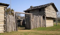 Reconstruction of a blockhouse within a stockaded frontier station, Manskers Station, Goodlettsville, TN.